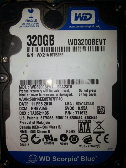 WD3200BEVT- 00A23T0
